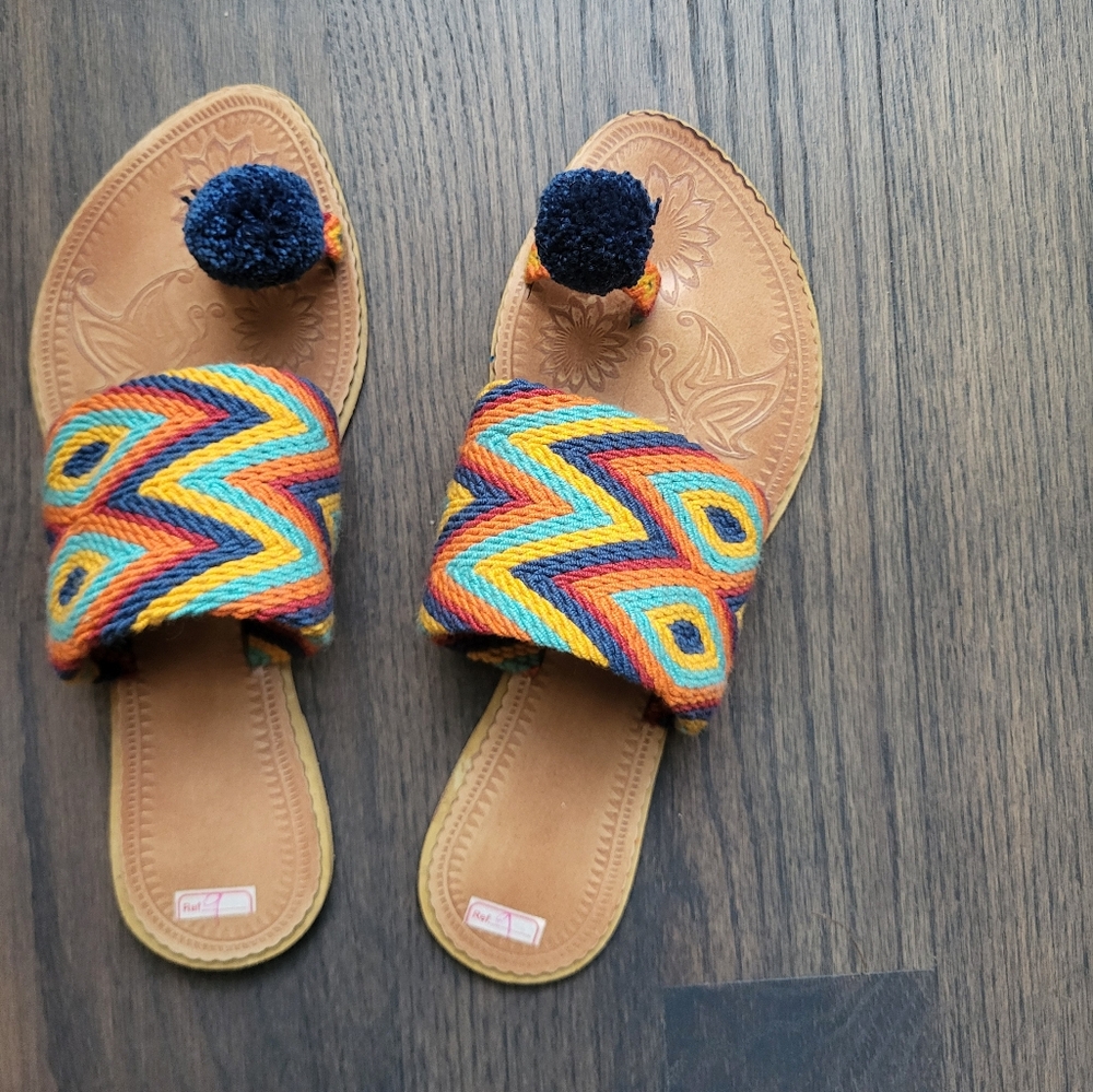 Wayuu Pom Pom Sandal                    100% Handmade